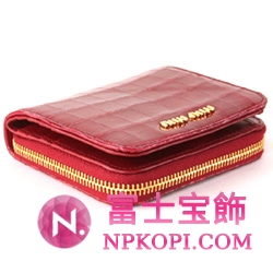 ミュウミュウ MIU MIU 二つ折り財布 財布 サイフ レッド 5M0522-ST.COCCO-LUX-RUBINO
